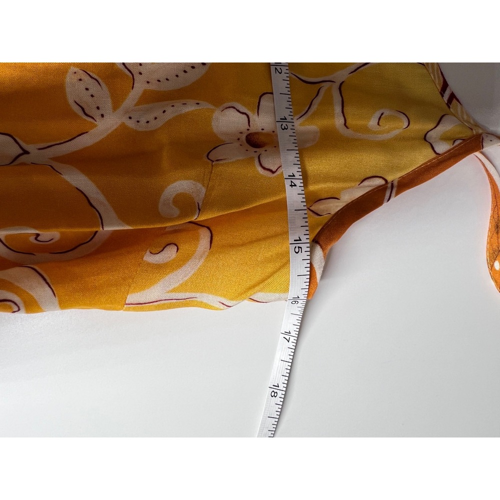 California Concepts Yellow Floral Maxi Dress Spaghetti Strap Tie Waist Size 5 - Picture 7 of 8